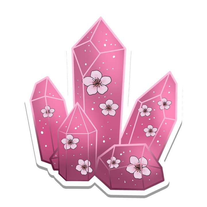 Cherry Blossom | Crystal | Magic | Autocollant en vinyle | 2,8 pouces pour la vente par Rebel and Siren Stickers