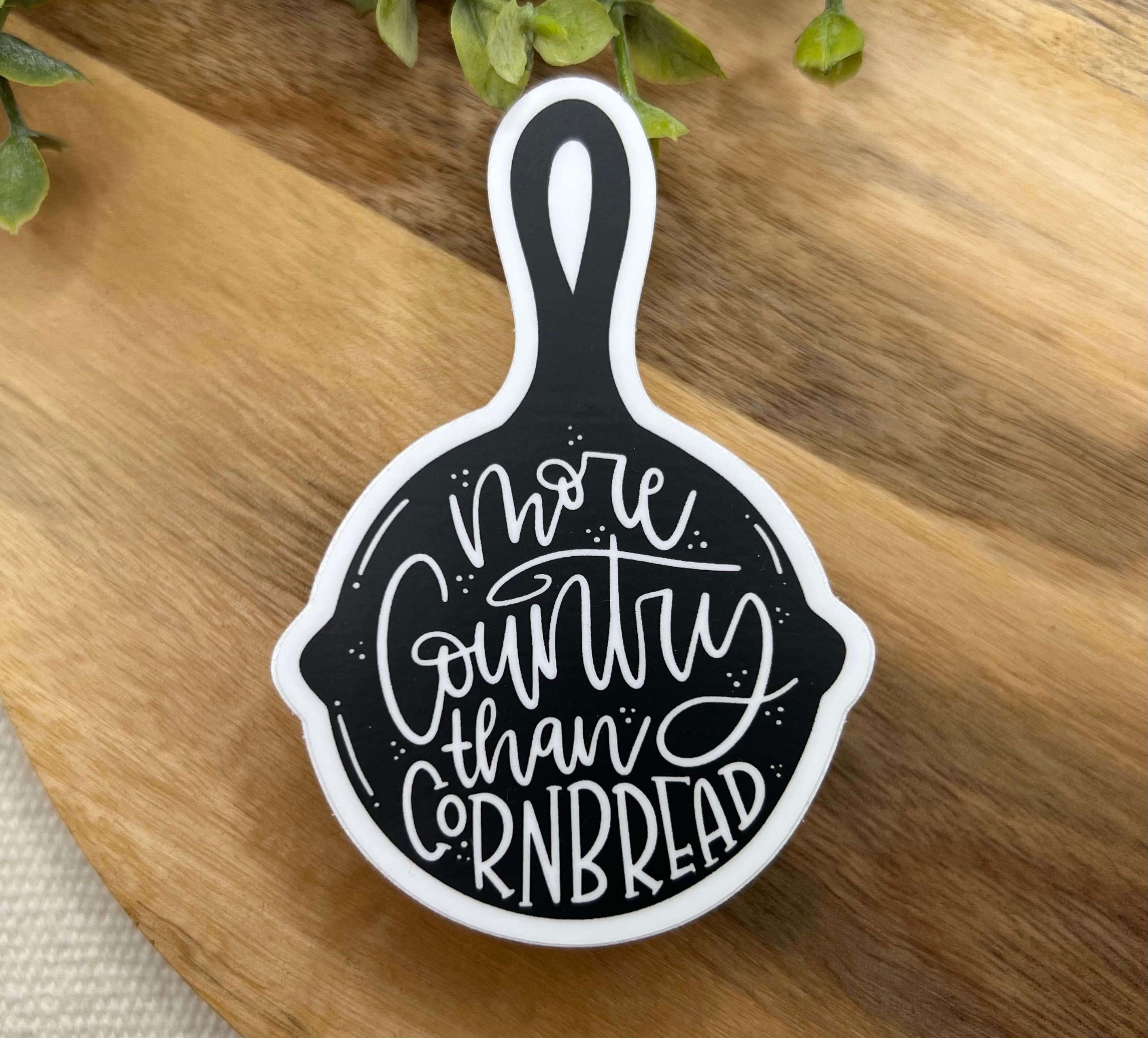 Crafted by Chris Co. - Wholesale Sticker - More Country than Cornbread Waterproof Sticker, Country Word1