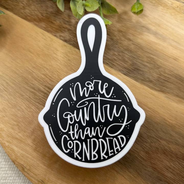 Crafted by Chris Co. - Wholesale Sticker - More Country than Cornbread Waterproof Sticker, Country Word1