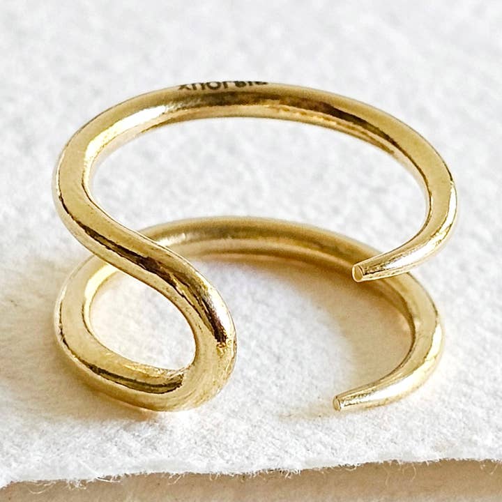 Brass ring double spike wrap talan collection for wholesale by Bisjoux