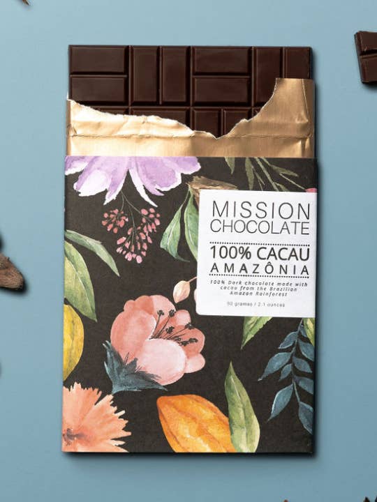 100% Brasil (cacao, organic sugar, cocoa butter) for wholesale by Mission Chocolate