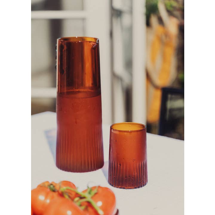 Saardé - Wholesale Drinking Glass/Cup - Kairos Large Water Glass | Dark Amber | Set of 22