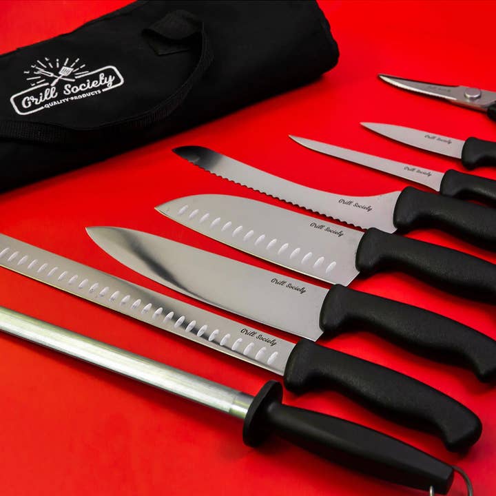 Grill Society - Wholesale Knife set - Grill Society Deluxe 8 piece Knife Set & Carry Case4