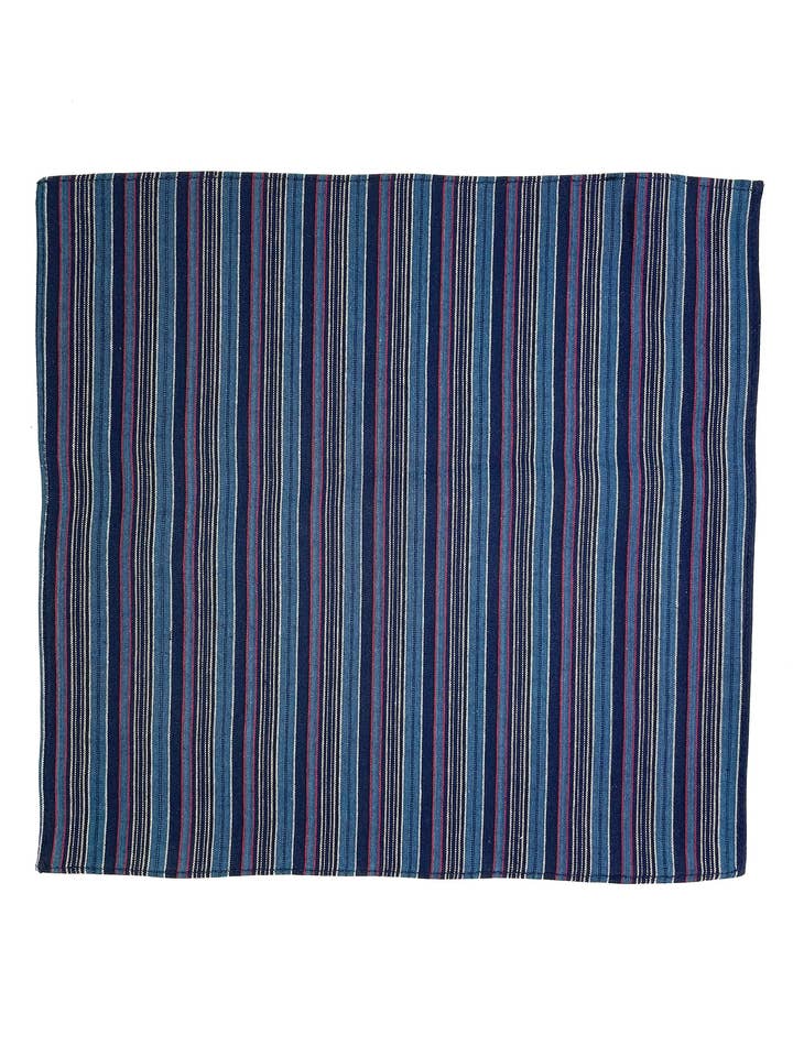 Blue Woven Pocket Square for wholesale by Olaf Olsson