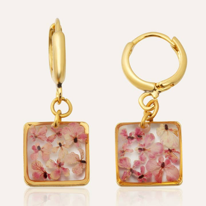 Teeny Weeny Drop Square Purple Küpe for wholesale by fioreldesign