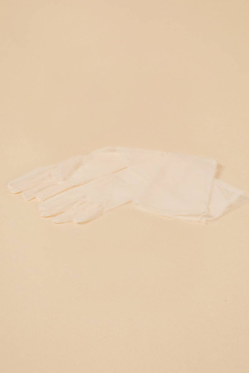 Bruna - Wholesale Gloves - Women's - Long Tulle Gloves · Love ·1