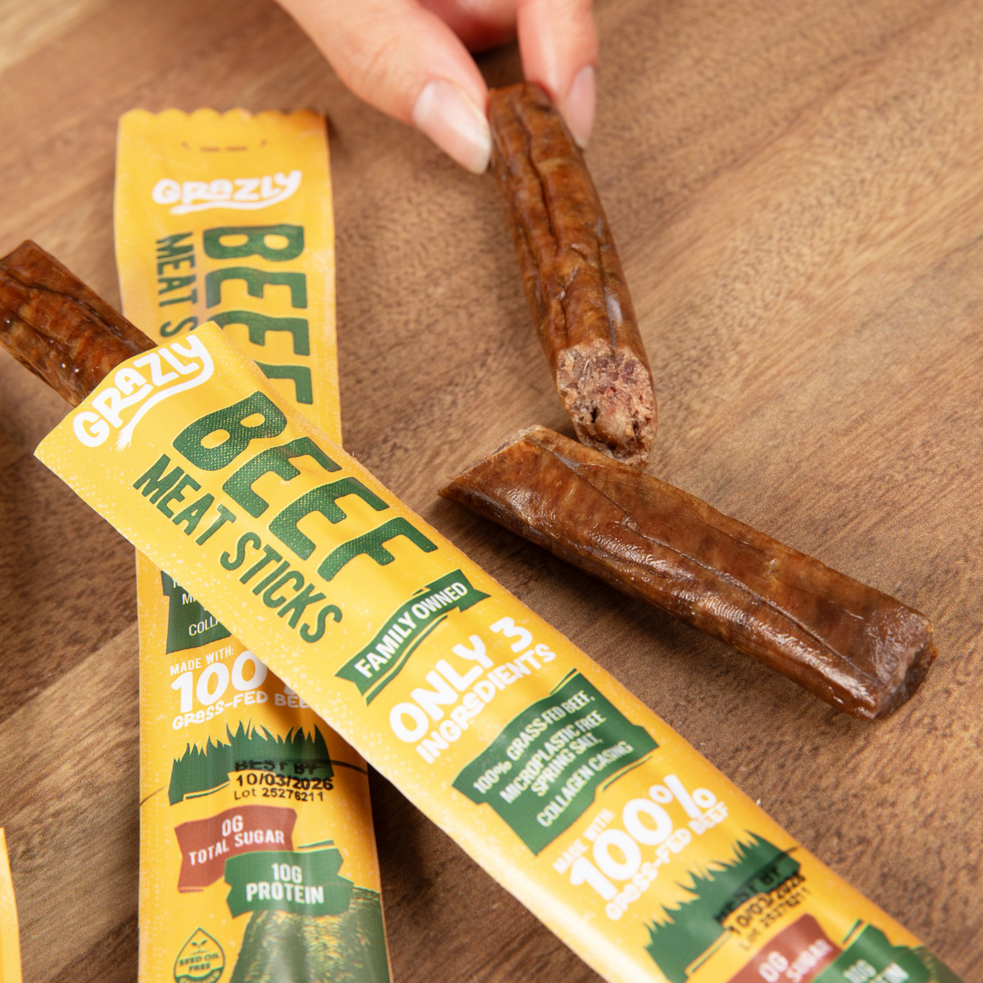 Grazly - Wholesale Jerky - Plain Beef Meat Sticks7