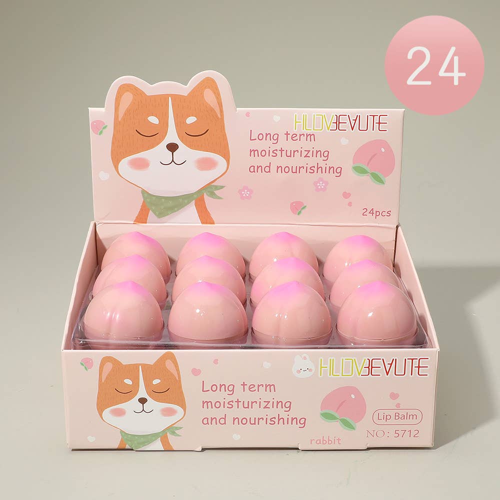 Sensibling Corp. – wholesale Läppbalsamset – 24ST - Persikoformad Långvarig Fuktgivande Läppbalsam0