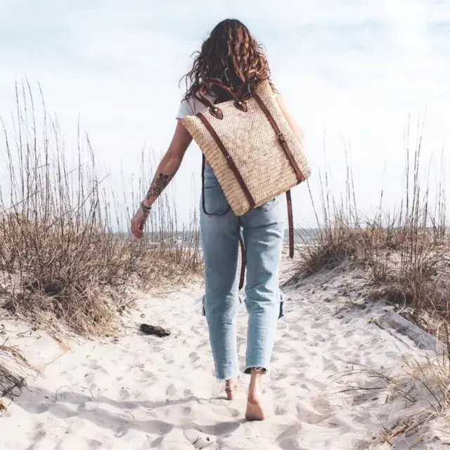 DarKech - Venta al por mayor Mochila - Mujer - Cesta francesa con correa de piel, mochila Hipster2