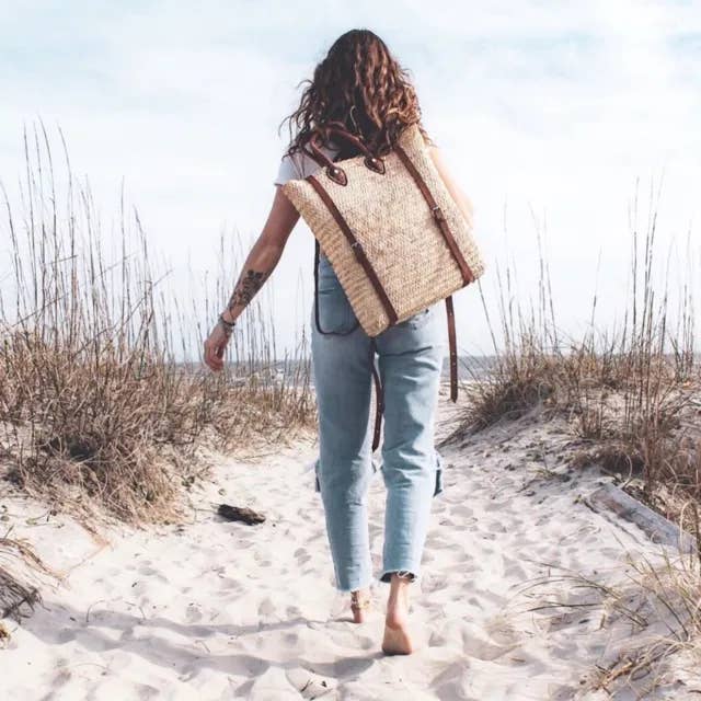 DarKech - Venta al por mayor Mochila - Mujer - Cesta francesa con correa de piel, mochila Hipster2