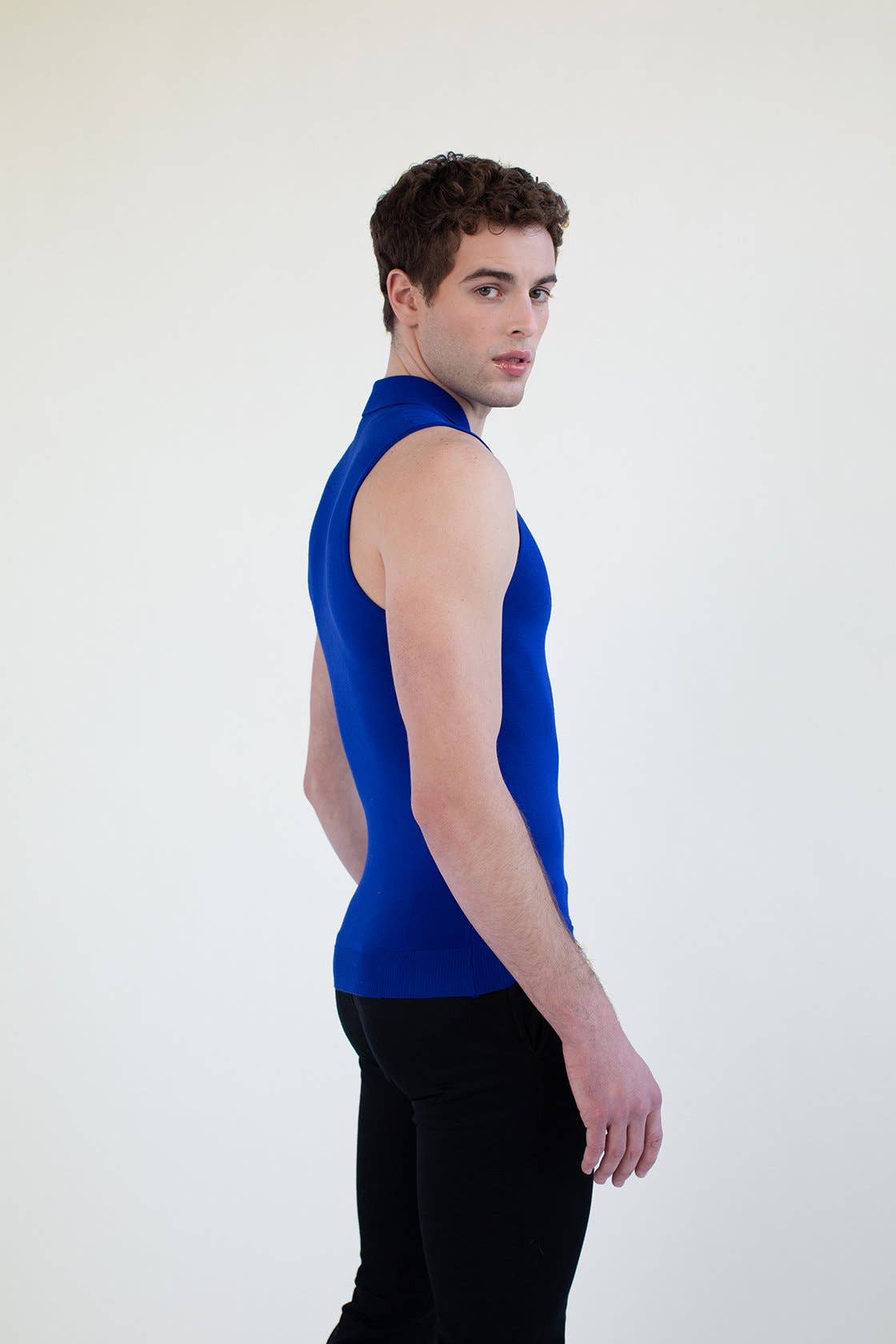 Blue Polo Knit Tank for wholesale on Faire2