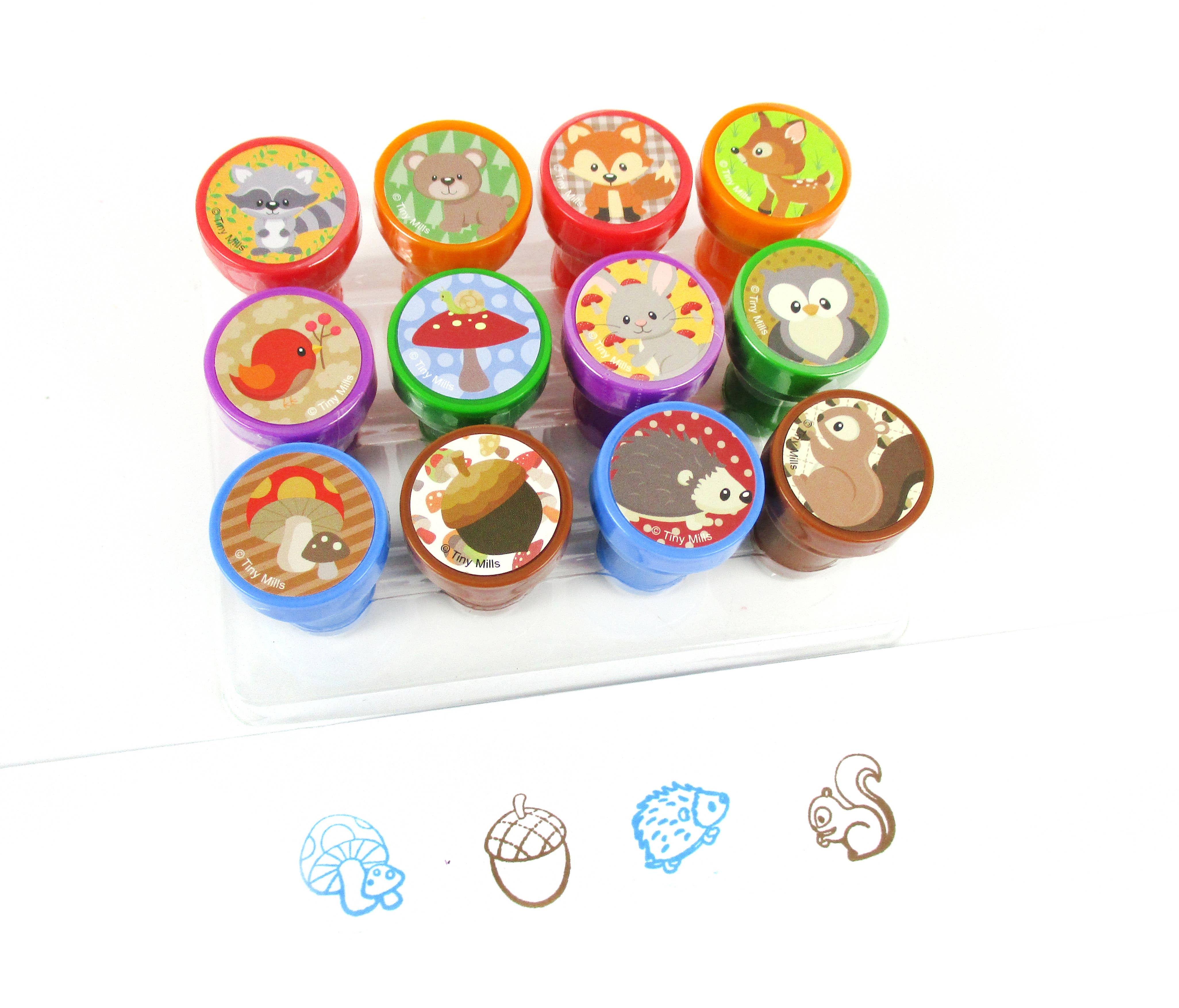 Tiny Mills - Wholesale Rubber/Decorative Stamp - Kids & Baby - Woodland Critters Stamp Kit for Kids1