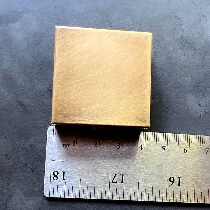 Metal Cloth & Wood - Wholesale Decorative Box - Clean and Simple 1.5" Square Brass Pill or Trinket Box