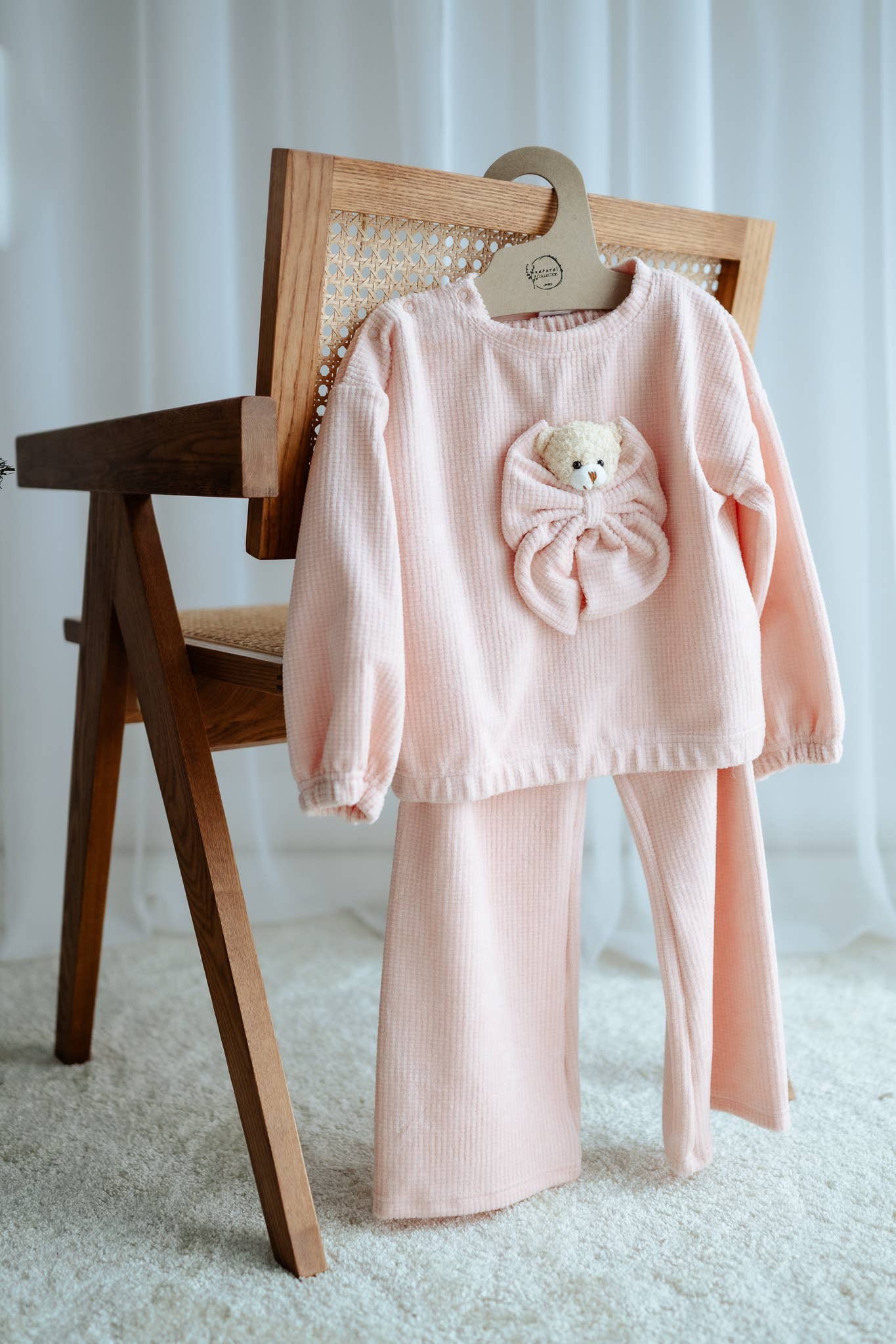 Apricot Cozy Tracksuit with Wide Pants Elise  for wholesale on Faire2