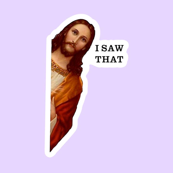The Sticker Lab - Wholesale Sticker - Jezus, ik zag die gestanste sticker0