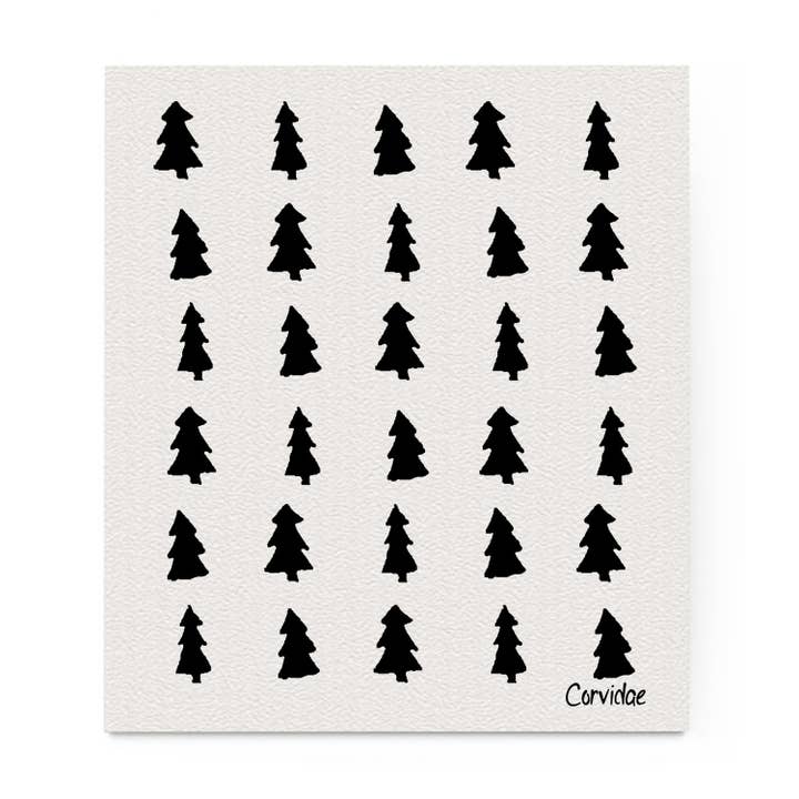 Pine Trees Swedish Dishcloth for wholesale by Corvidae drawings & designs