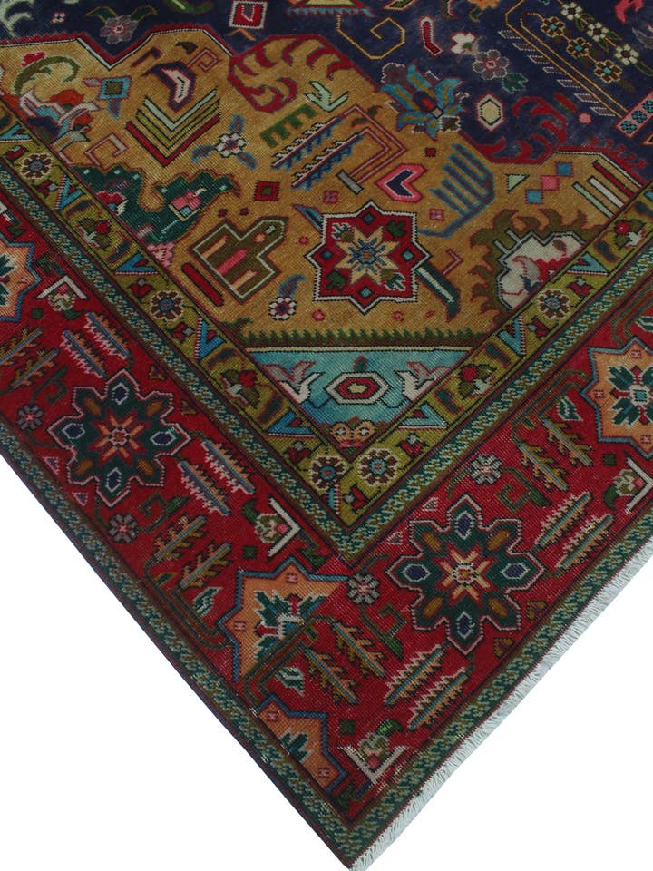 Fine VTG Akono Navy/Red Rug, 8'10" x 12'2" for wholesale by Noori Rug