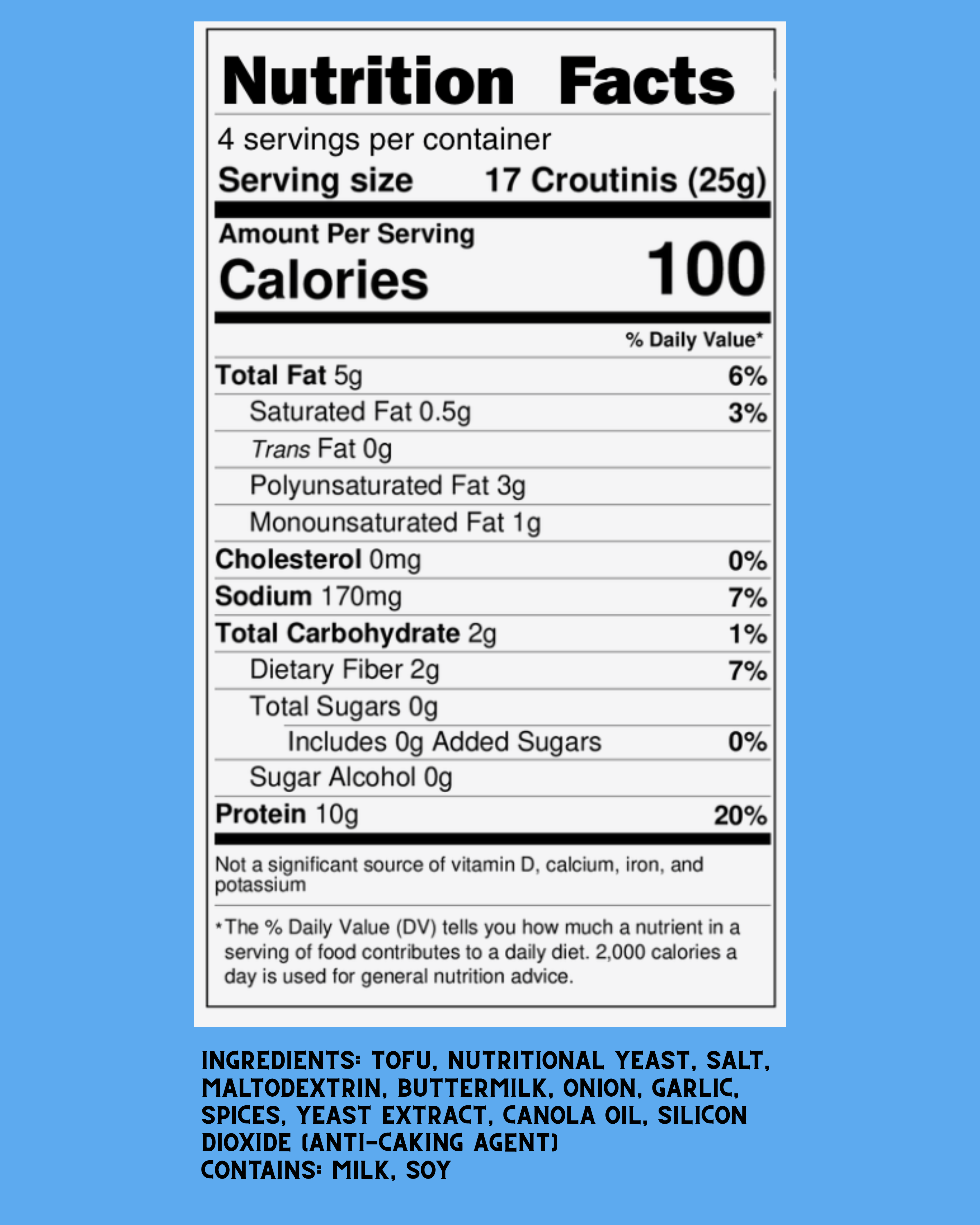Croutinis - Wholesale Puffed Snack - Ranch Crouton - High Protein, Low Carb & Gluten Free, Pantry Size 5oz Bags3