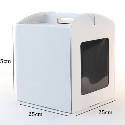 La Bom Box - Wholesale Gift Box - 25x25x25cm - Cake Box (WHITE) W/WINDOW0