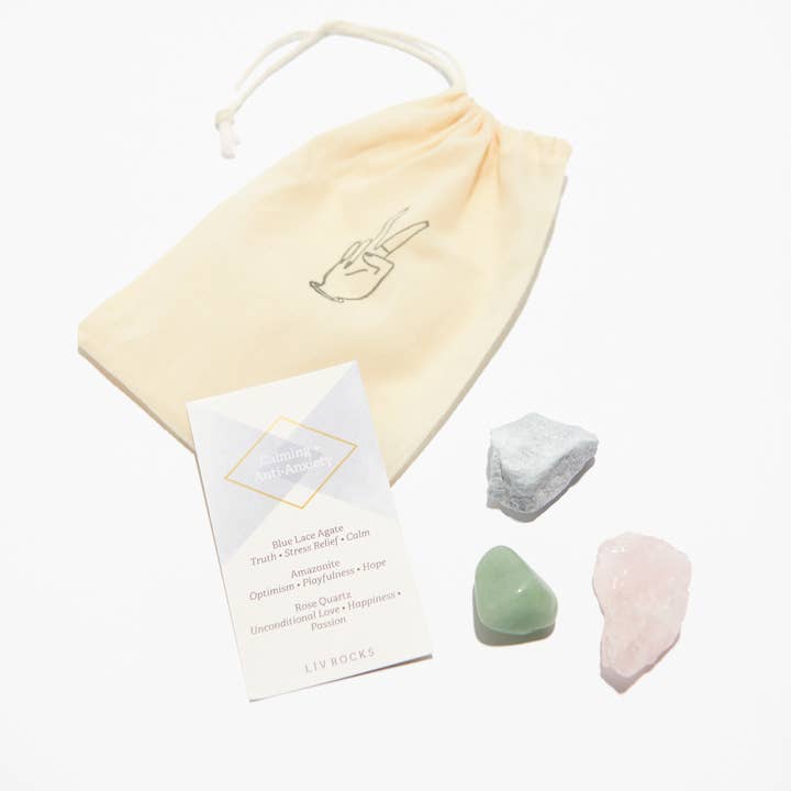Anti-Anxiety and Calming Crystal Set, Healing Crystals Rocks for wholesale by Liv Rocks