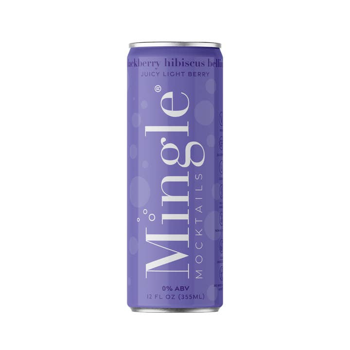 Mingle Mocktails - Wholesale Non-Alcoholic Aperitif/Mocktail - Blackberry Hibiscus Bellini 24 Pack (6x 4 12oz Pack Cartons)