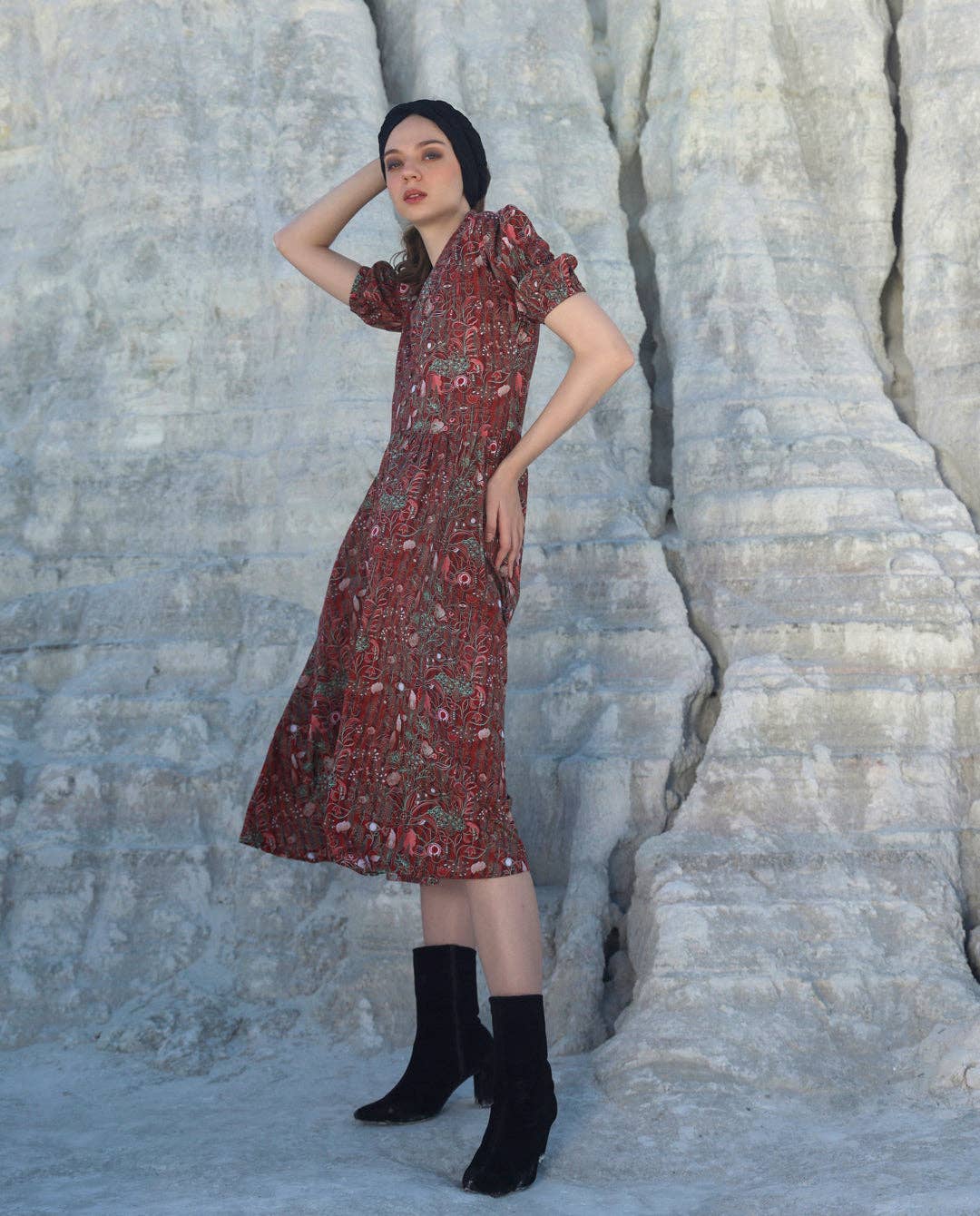 Multi Mocha eye midi dress for wholesale on Faire3