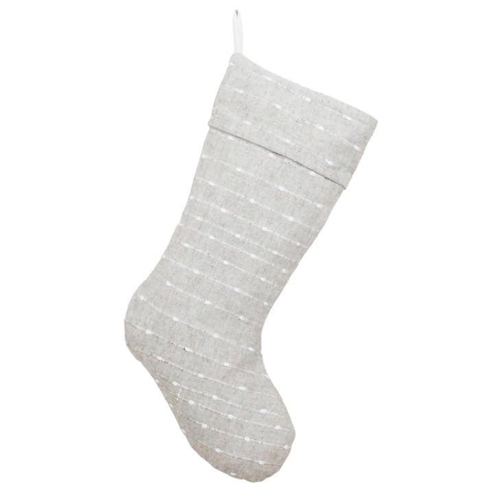 Porter Lane Home - Wholesale Holiday Stocking - Natural Dot Stocking2