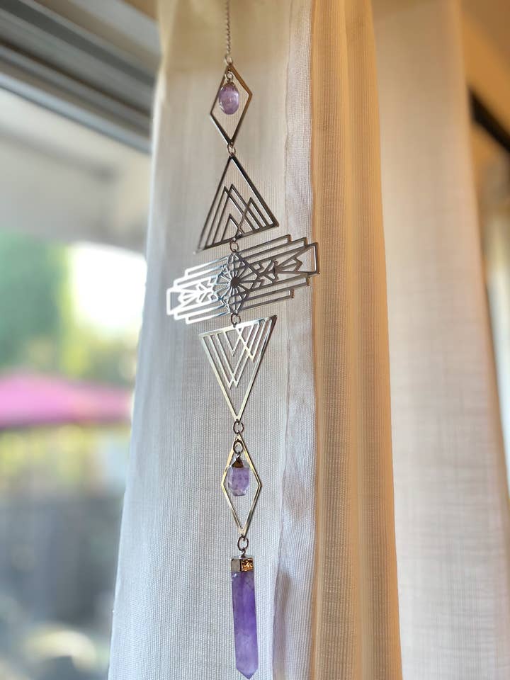 Vibe Decor - Suncatcher Amethyst Mobile for wholesale by Rama Crystals