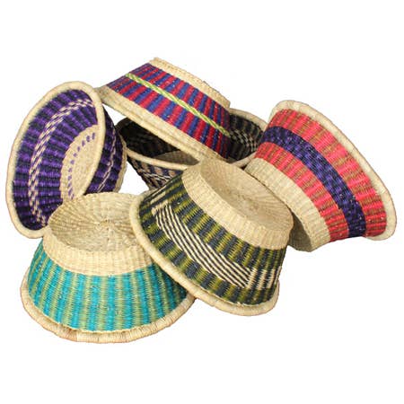 African Market Baskets - Wholesale Fruit Basket - African Bolga Baskets : Deep Fruit Basket (G-155)1