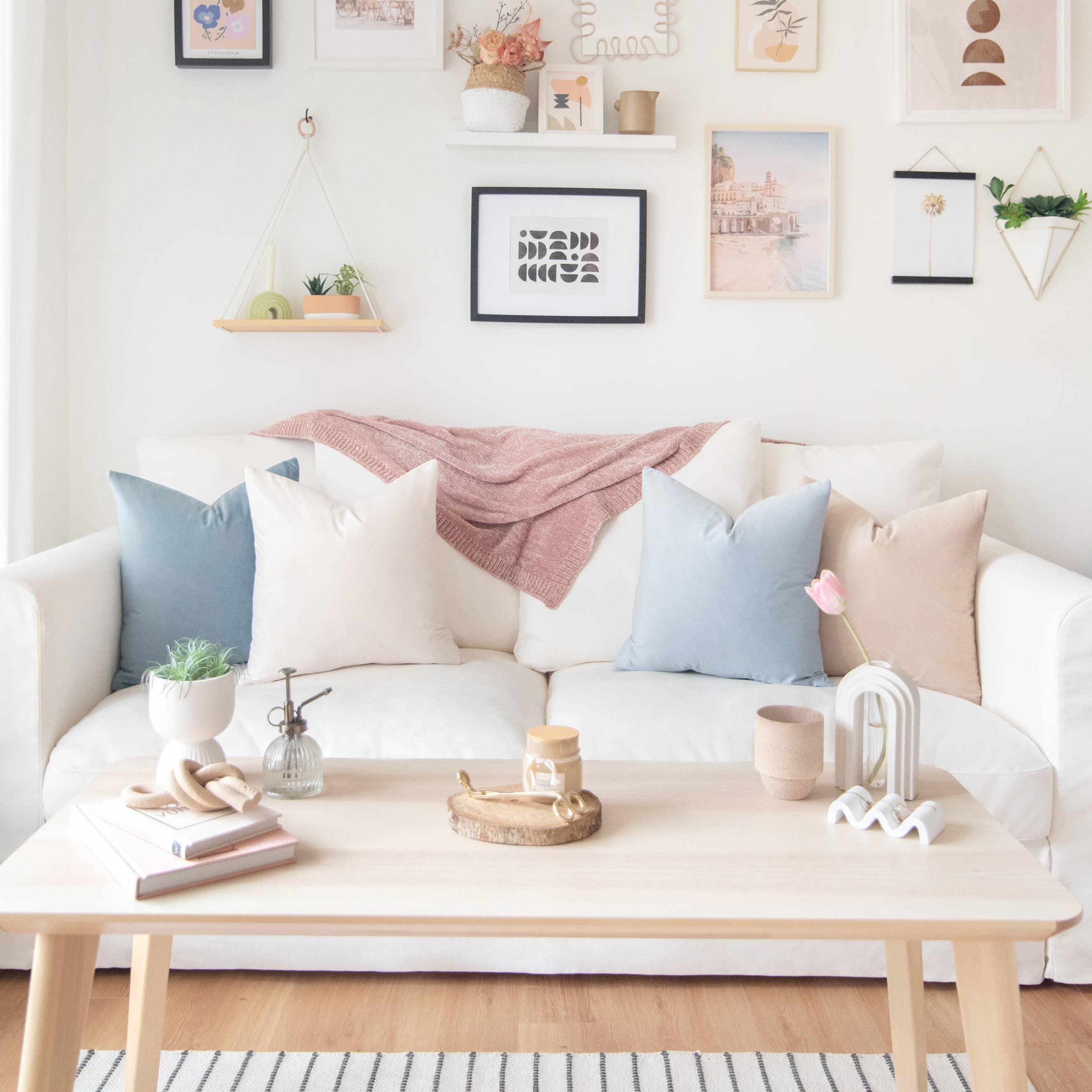 Monday Moose - Wholesale Throw/Decorative Pillow - Samara Pillow Covers (4-Pack) - Beige/Light Blue8