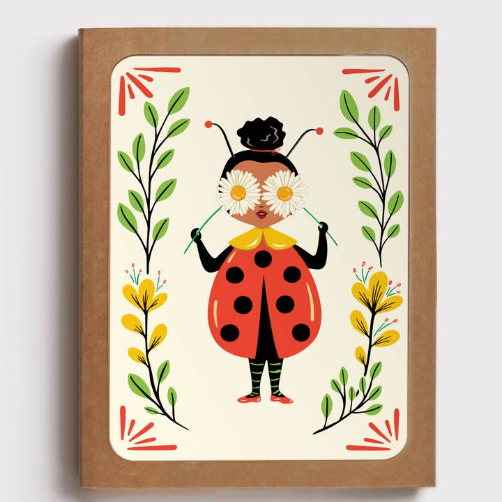 Ladybug Cards - boxed set of 8 illustrated cards for wholesale by Lucy Loves Paper