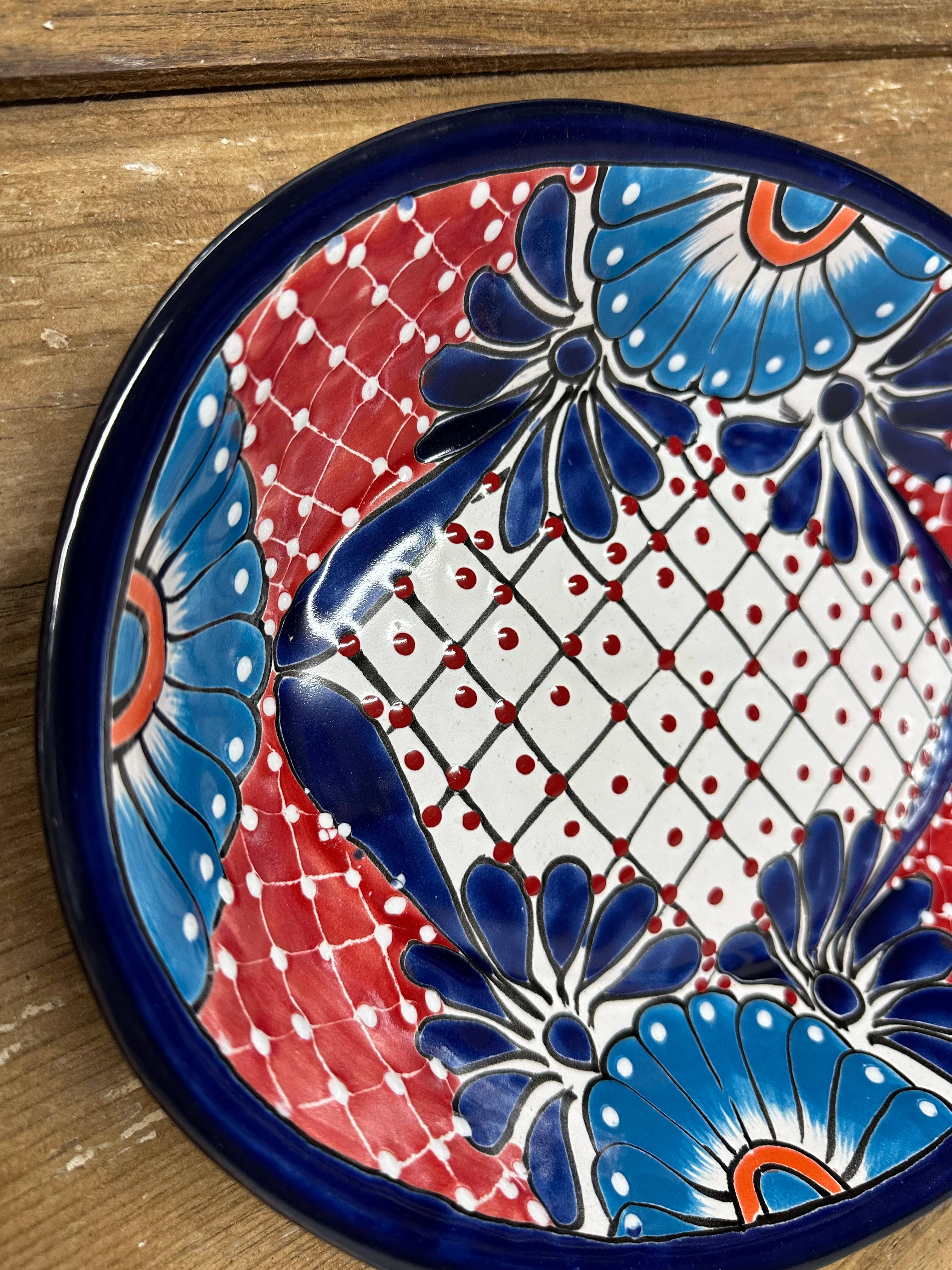 My Amigos Imports - Vente Plateaux - LIQUIDATION-Plateau de fête en céramique Talavera-13,5x10,5-Ovale6