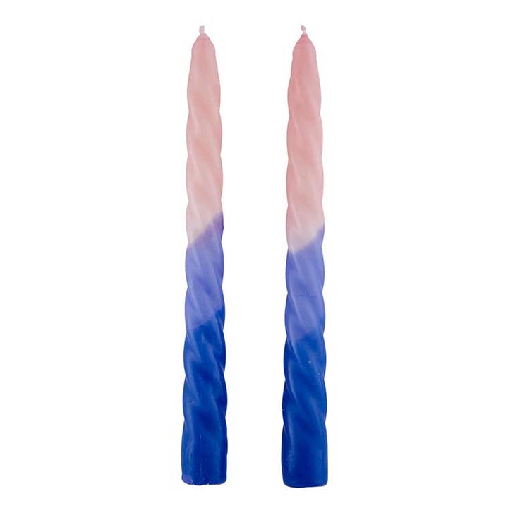 Tapered Candle - Pink-Light Blue-Blue for wholesale by Slant Collections by Creative Brands