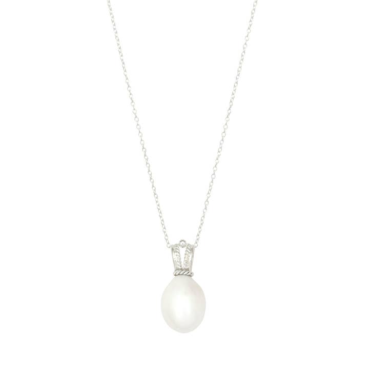 Selene Pearl Pendant Recycled Sterling Silver for wholesale by Loft & Daughter