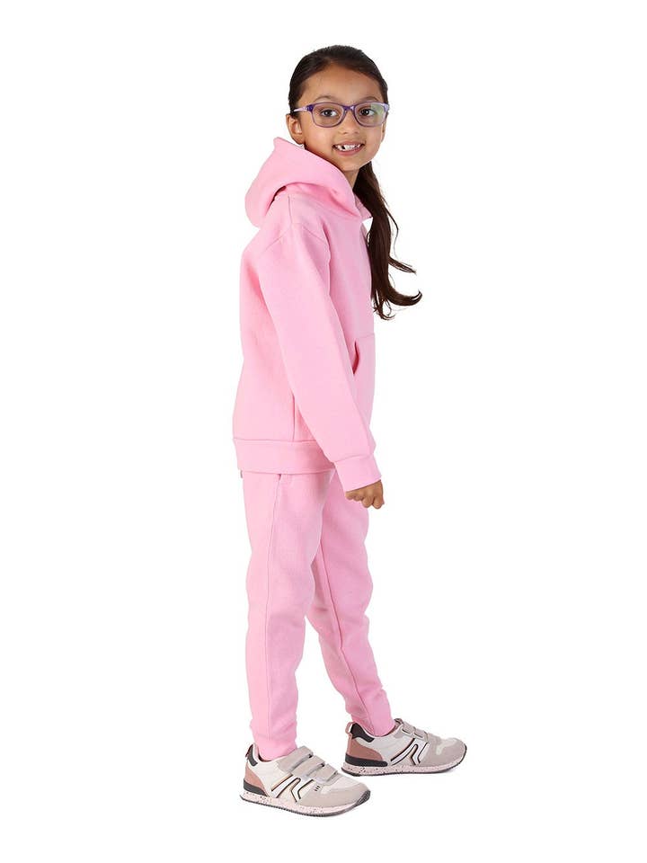 Trendy Toggs Kids Overhead Hoodie Pink Tracksuit for wholesale on Faire2