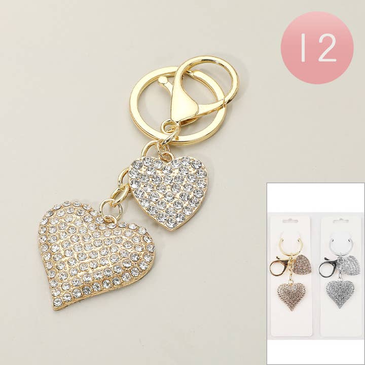 12PCS - Sparkling Stone Paved Double Heart Keychains and other Purchase Wholesale coffee keychain. Free Returns & Net 60 Terms on Faire trending on Faire.