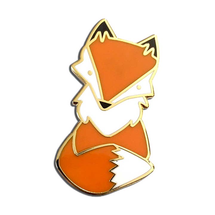 Alfiler de esmalte de zorro naranja para venta al por mayor de Mikspress