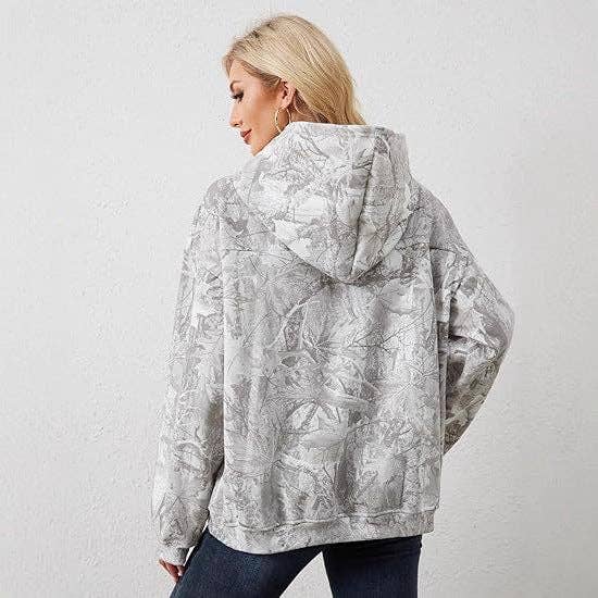 EmberLoom – Großhandel Hoodie – Damen – Damen Vintage Print V-Ausschnitt Locker Geschnittenes Kapuzenpullover in Übergröße3