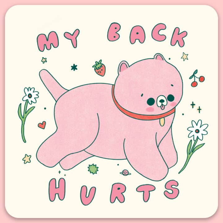 Tender Ghost - Wholesale Sticker - My Back Hurts Sticker