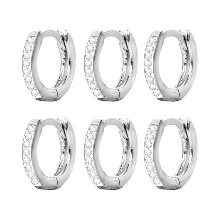 AMORINO SRL – wholesale Smycken – SET MED 6 ÖRHÄNGEN MED STRASS - DH2264D728/E269 SILVER4