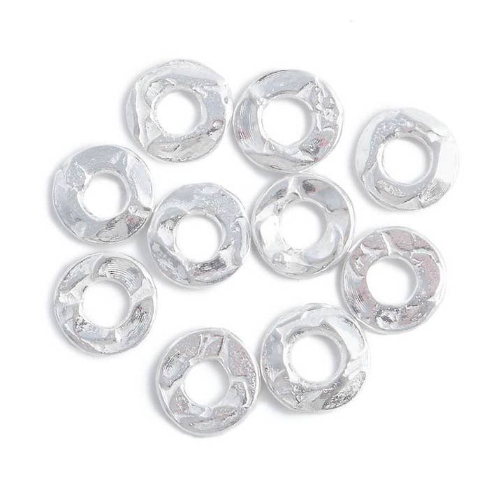 6mm Sterling Silver hamrade hoppa Ring kontakt 2,5 mm ID uppsättning 10 bitar för wholesale av Beads of Cambay