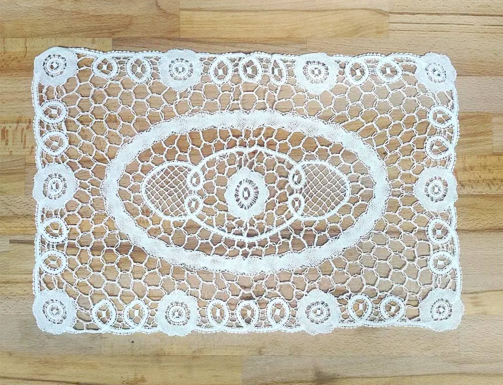 Fennco Styles – wholesale Placemat – White Crochet Delicate Lace 12"x18" Placemat0