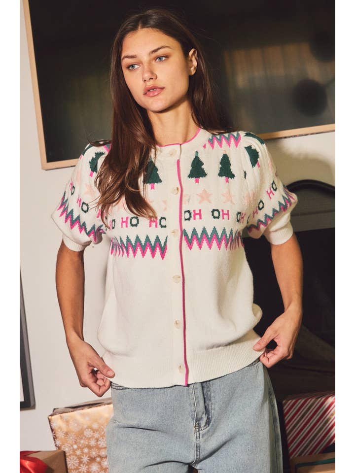 Oddi - Wholesale Cardigan - Women's - Crew Neck Button Front Cardigan1