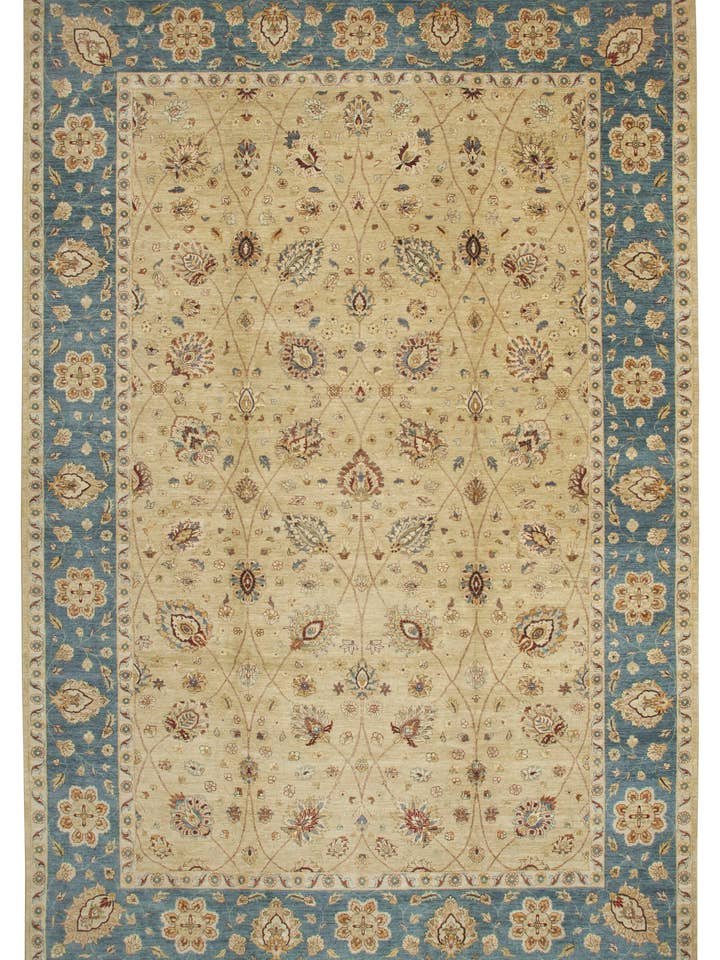 12x18 Beige Oushak Tapijt - 35957 voor wholesale door RUG N CARPET