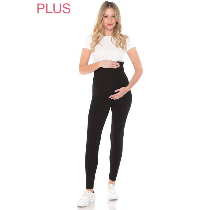 Leggings Depot - Wholesale Pants - Maternity - Plus Size Buttery Soft Solid Maternity Leggings