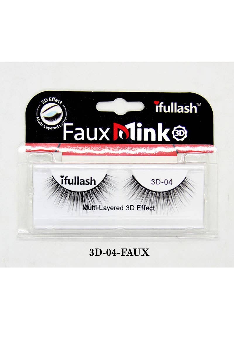 KC Factory - Wholesale False/Fake Eyelashes - Eyelashes - 3D Effect High Quality Faux Mink (3D-01-FAUX)3
