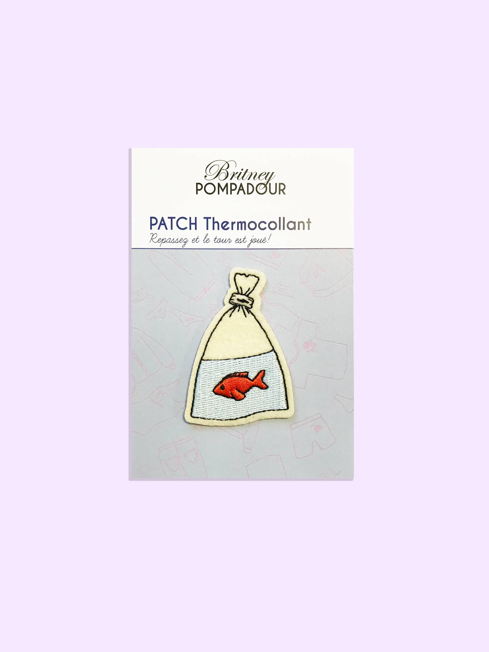 Britney Pompadour - Broderie - Embroidery kit – wholesale Lapp – Värmefixerat broderat tygmärke i form av röd fisk2