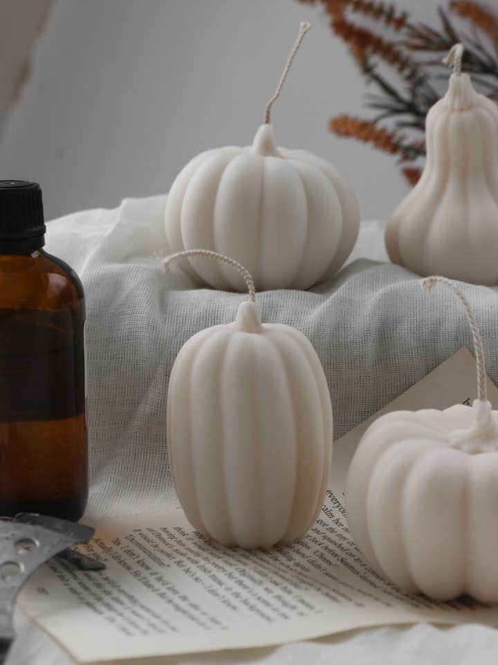 Autumn decor tall pumpkin candle | Fall decor | for wholesale by Mae Fleur