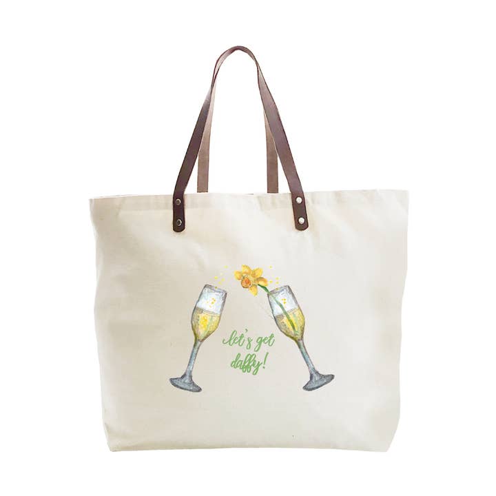 let's get daffy large tote for wholesale by Tina Labadini Designs