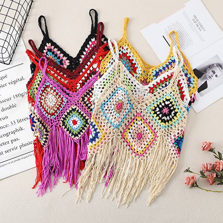 Funkyrel® Atzbranding Limited - Wholesale Camisole - Women's - Crosa - Handmade Bohemian Crochet Design Camisole